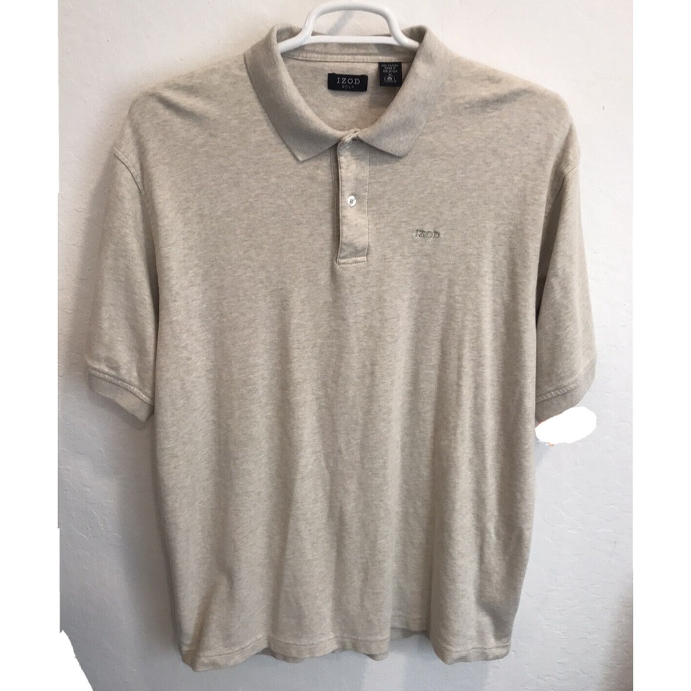 Izod Golf Men Polo Shirt XL Short Sleeve 100% Cotton Embroider Logo Performance
